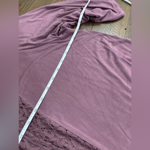 Hold Item - Torrid Super Soft Knot Lace Trim Cardigan in Mauve - Picture 6 of 7